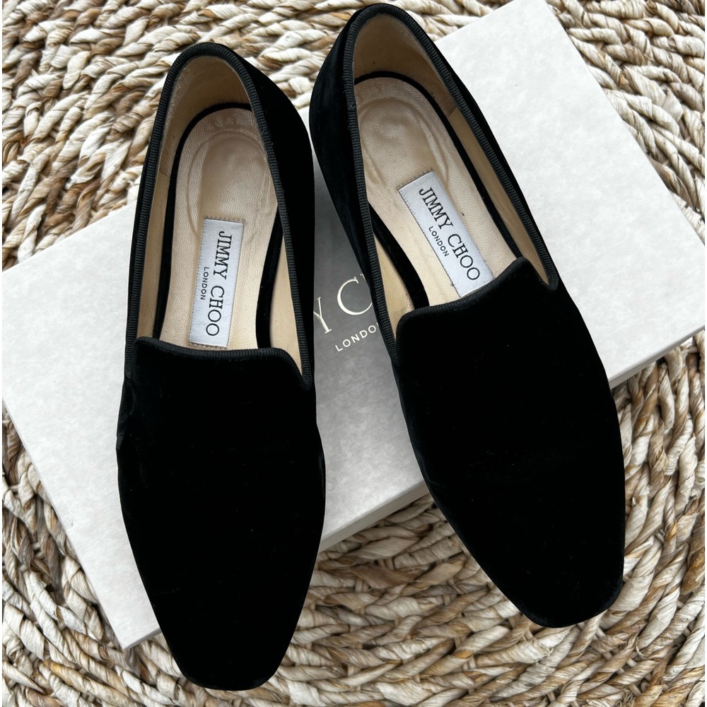 Jimmy Choo Jaida Flat Black Velvet Loafer